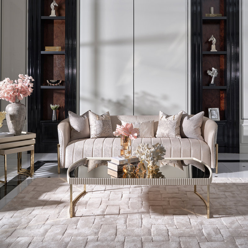 Lisbon Coffee Table, Matte Cream