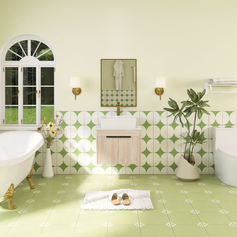Meuble-lavabo mural simple 23,6 po avec plateau en ardoise, 24"