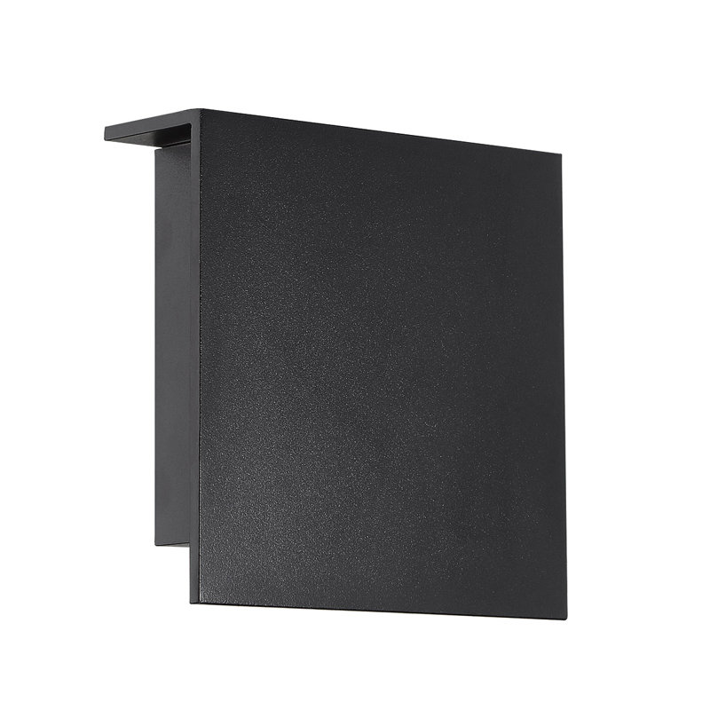 Lumière carrée pour cloison d'extérieur, H 8 po x l 8 po x P 2,375 po, Noir