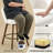 27" Upholstered Counter & Bar Stools with Large Seat, 360° Swivel Kitchen Island Chairs with Solid Wood Legs, White Sherpa-1629698086