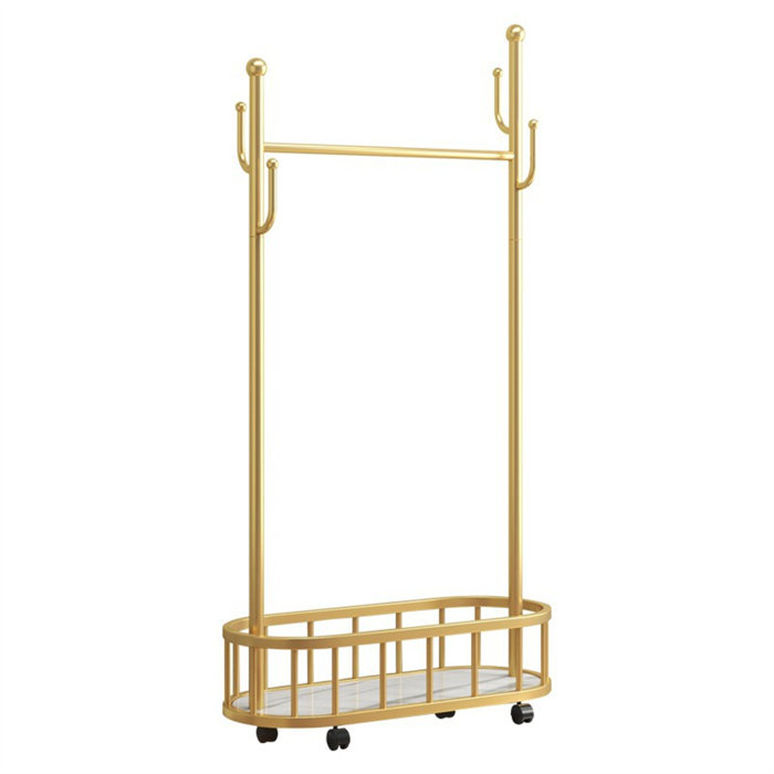 32in Metal Rolling Clothes Rack By Everly Quinn
