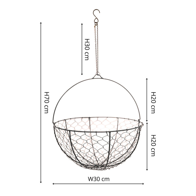 Hanging Netted Basket, Zinc