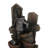 7.7X3.9X13.6" Brown And Gray Water Fountain With Antique Water Pump Design And LED Light