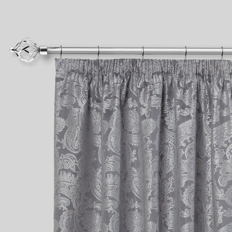 Abeer Adjustable 2cm Single Curtain Pole, 1.6 - 3m, Chrome