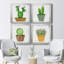 Boho Cacti I - ensemble de 4 peintures sur toile encadrées-1210434372-1210434377