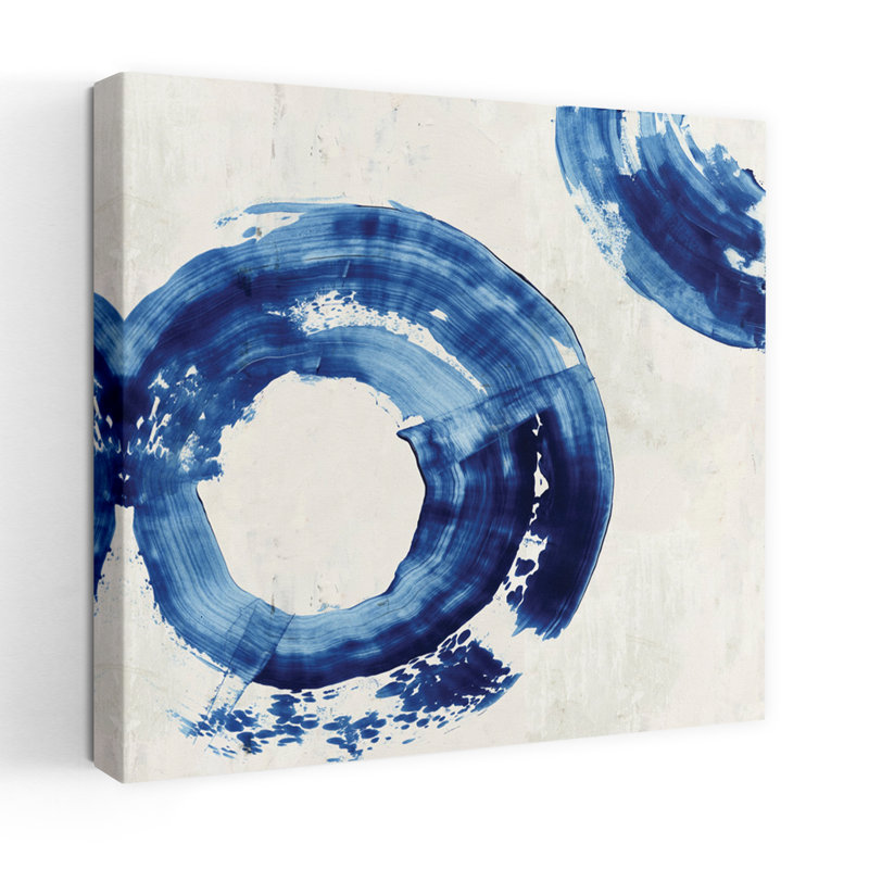 (Rf070-A) Bleu argenté III, art moderne moderne, H 24 po x l 24 po