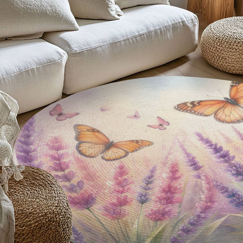 Tapis tressé lavande, Rond 5 pi