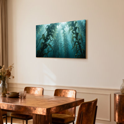 Forêt de varech sous l'eau, ensemble de 1 reproduction d'art sur toile tendue