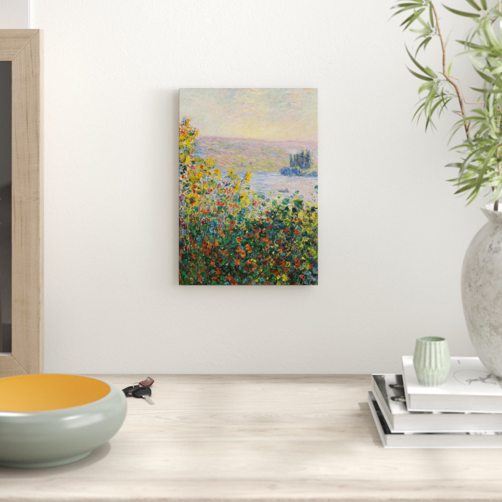 Claude Monet Flower Beds at Vetheuil - Frameless Print