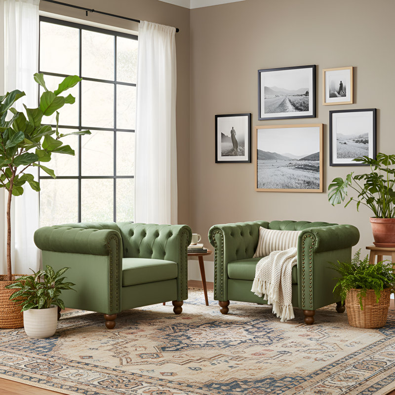 Jumal Velvet Chesterfield Chair
