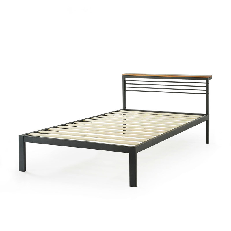 Hylle Upholstered Metal Slat Storage Bed, Twin