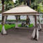 Pavillon de jardin 11 pi x 11 pi avec filet à fermeture à glissière amovible, structure antirouille pour l'eau, protégé pour la cour arrière, auvent escamotable d'exposition 11 pi x 11 pi Filet de protection en filet. Fabrication en acier. . Pour le patio. Café