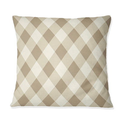 Coussin Beige crème moderne Gingham I - Modern