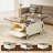 Rustic Farmhouse Square Dual Lift-Top Coffee Table for Living Room – Spacious Storage Cabinet, Built-In Charging Hub, Motion-Sensing Lights & Rolling Casters-755471420