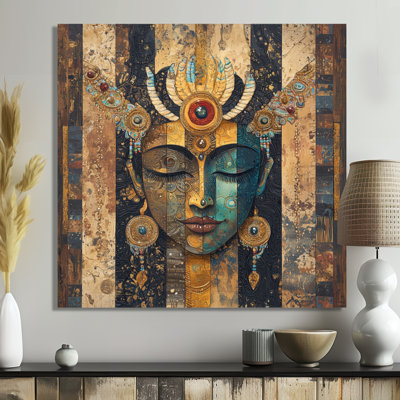 Spiritual Aura Of Hinduism II - Décoration murale traditionnelle en métal, impression de l'hindouisme