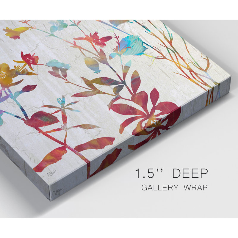 «Rainbow Wildflowers I», ensemble de 2 reproductions d'art sur toile tendue, H 10 po x l 10 po x P 1 po