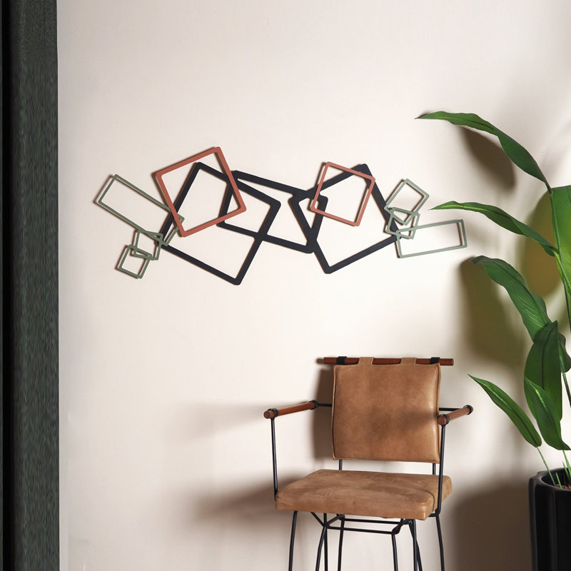 Stylish Decorative Metal Wall Accessory, 17.7 x 45.7 inches | Durable 100% Steel Construction, Thickness: 0.06 inches | Eye-Catching Black, Green, and Red Design | Perfect for Home or Office Decor, Lightweight at 2.4 lbs