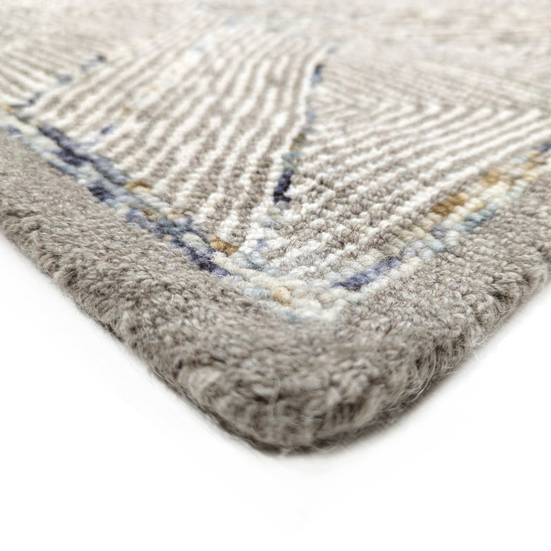 Pinnacle Hand-Tufted Wool Area Rug Geometric Stripe, 2'3" x 8'