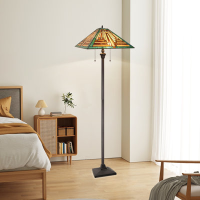 Lampe sur pied 2 lumières 16 po sapin style Tiffany Tiffany