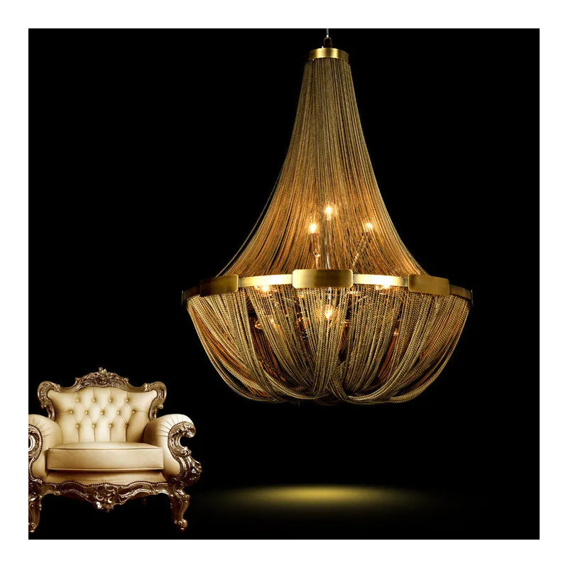 Loft LED Chandelier, 70cm H x 50cm W x 40cm D, Golden
