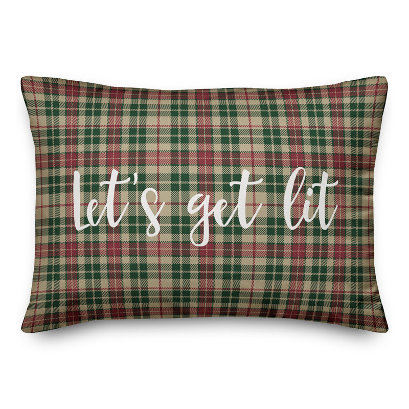  Coussin Let's Get Lit in Tartan