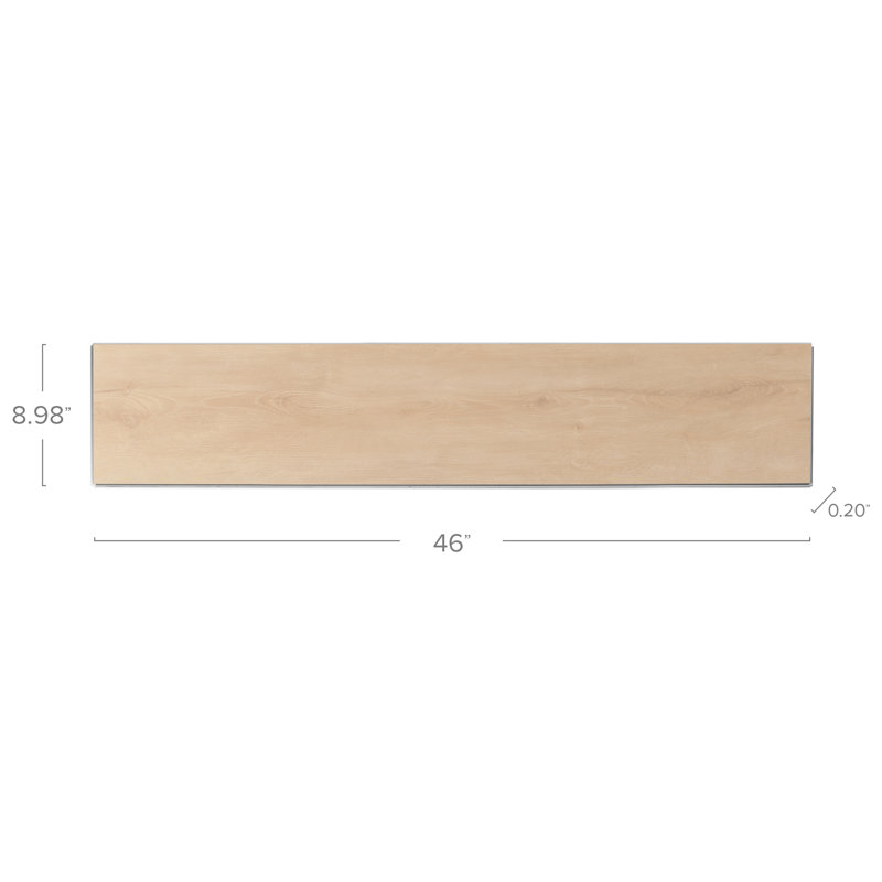 Planche de vinyle de luxe en pierre blanche 8,98 po x 46 po x 5 mm - chêne blanc (paquet de 8), Chêne blanc
