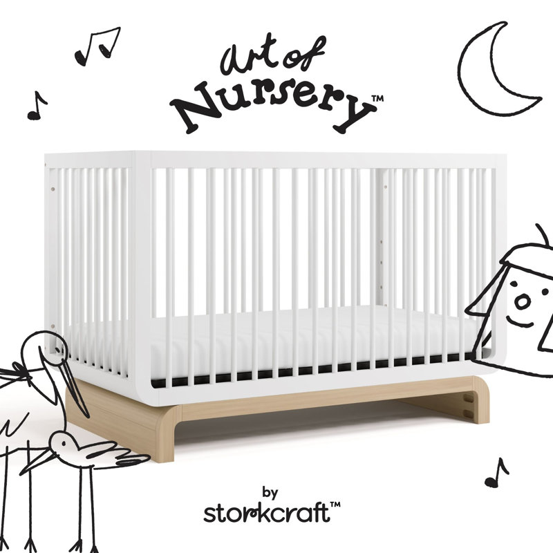 Santorini 5-In-1 Convertible Crib, White/Driftwood, Crib