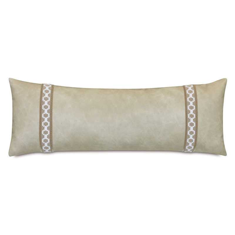 Evelina Faux Leather Decorative Pillow, Rectangle 13"H x 36"W