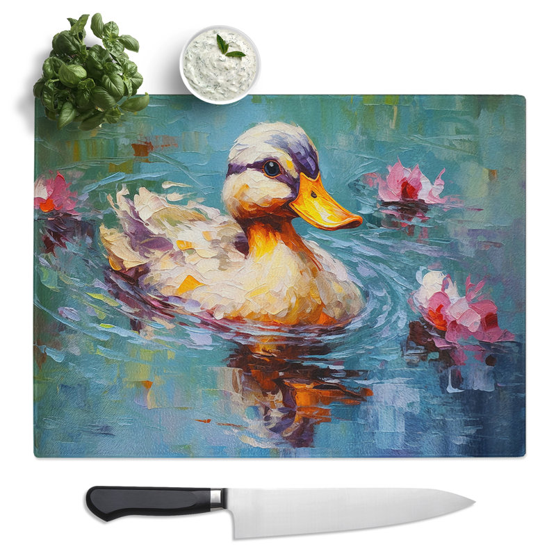 Duck Palette Knife  Glass Chopping Board