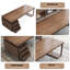 Bureau rectangulaire brun clair en bois massif avec 3 tiroirs-657699948