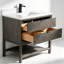  Ensemble de meuble-lavabo autoportant en bois massif gris foncé 36 po avec plateau en marbre d'ingénierie 36 po-1001084118