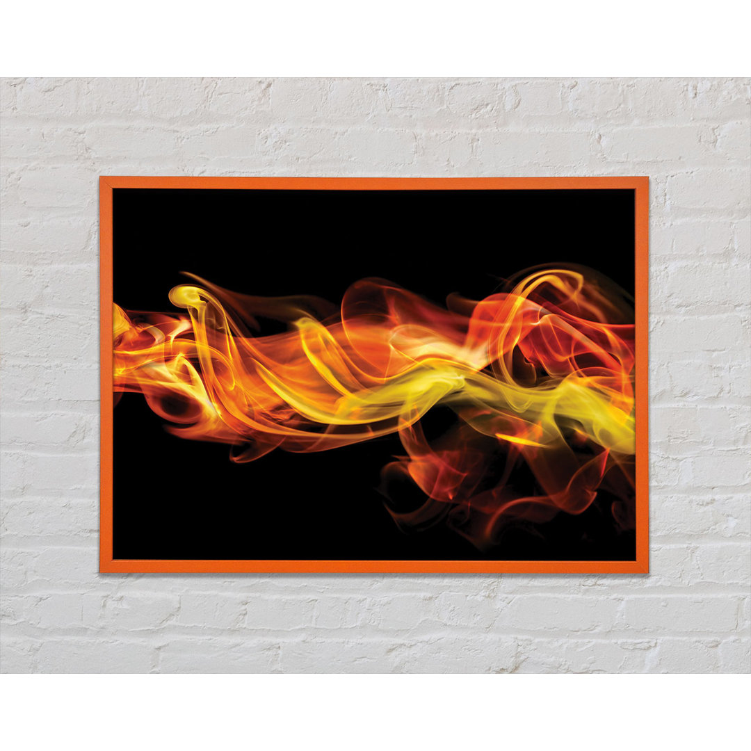 Gerahmtes Leinwandbild Fire Smoke Orange