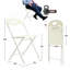 Ensemble de 4 chaises pliantes en acier inoxydable blanc - capacité de 800 lb robuste, empilable et imperméable
