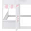 Lit superposé Kids Playhouse avec escalier de rangement intégré et tablettes ouvertes-129444762