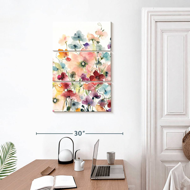 Harnek coquelicots et pois sucrés, H 32 po x l 20 po