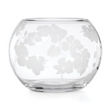 Spring Pansies Tonal Glass Table Vase