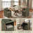Modern Dining Arm Chair with Premium Upholstery & Hidden Casters-267622430