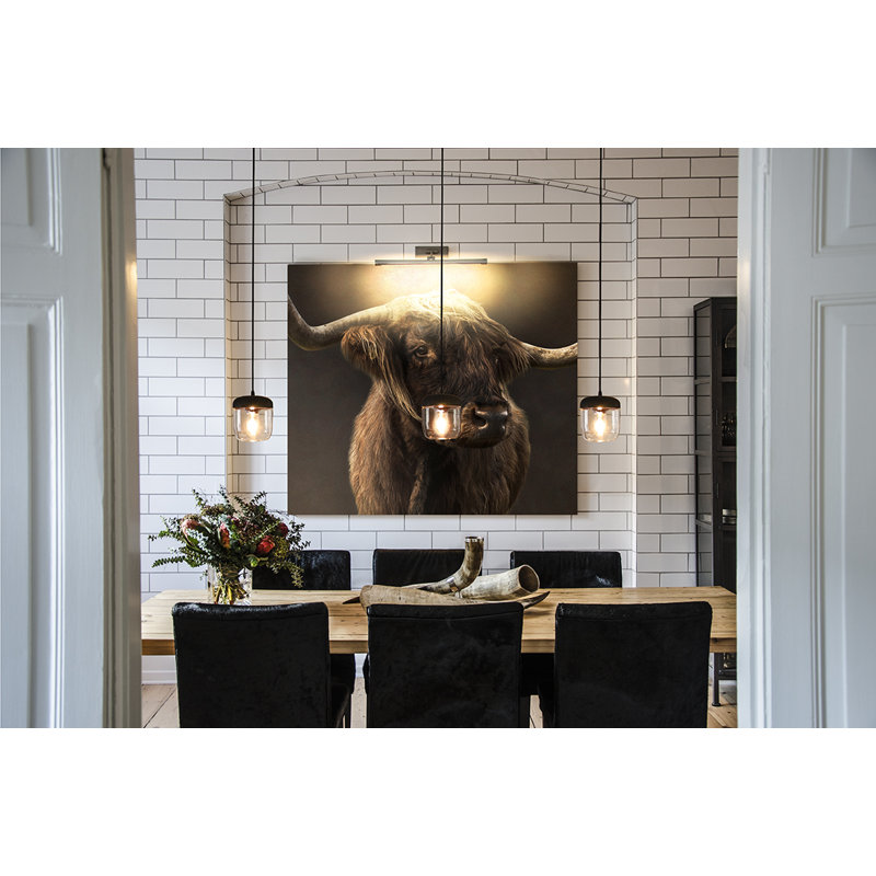 Luminaire suspendu en pot 1 lumière Hisako, Laiton poli, Noir