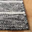 Tapis rayé ivoire / noir en laine / coton touffeté à la main Kenra-1821703546