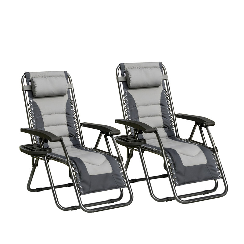 Folding Recliner Chair, Grey