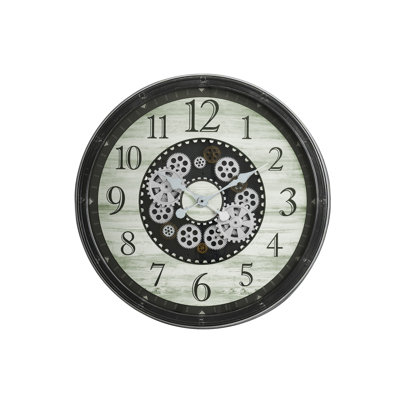 Rond, mécanisme d'engrenage, grande horloge murale