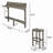 3-Piece Balcony Bar Set With Bottom Shelf Table And 2 Stools