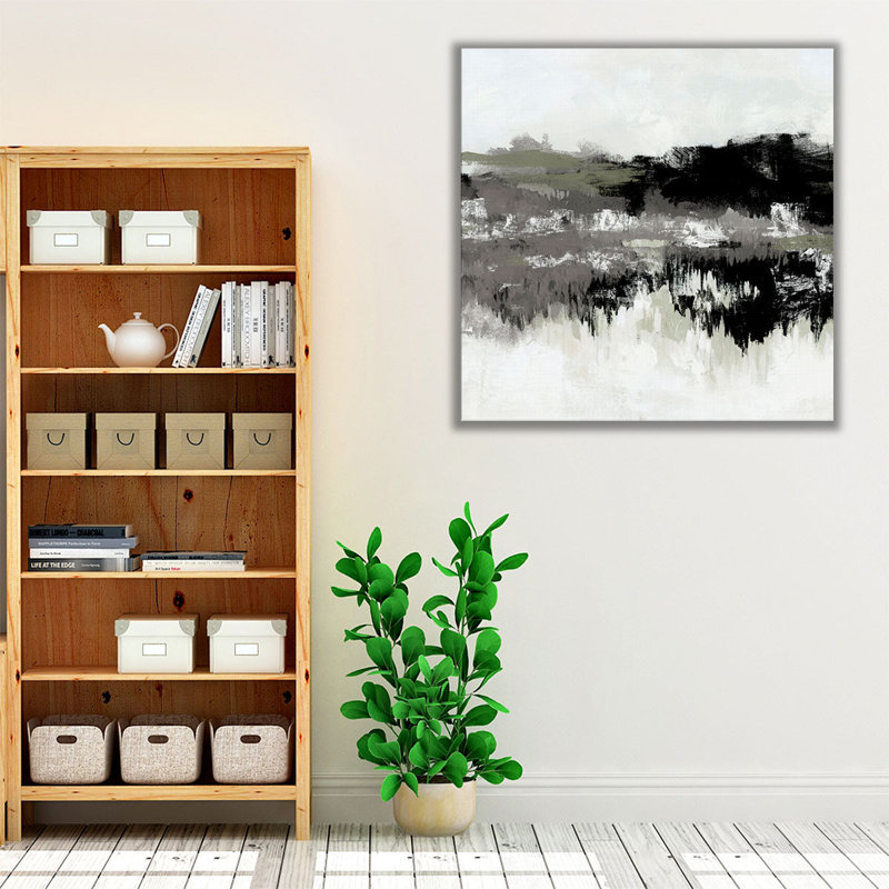 Charcoal Mist II - reproduction d'art sur toile, H 12 po x l 12 po