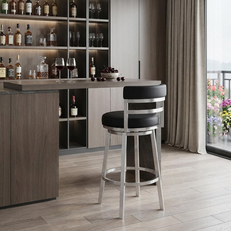 Tabouret de comptoir pivotant avec structure en métal HomeRoots