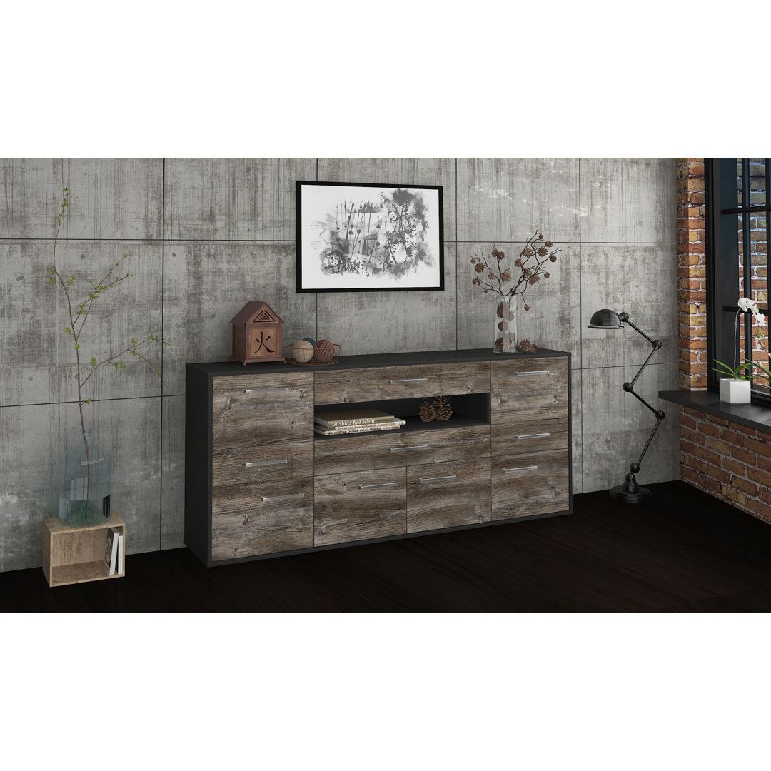 Sideboard Lishana - Freistehend/Metallgriffe - Design: Holz-Dekor