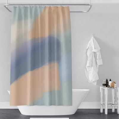Rideau de douche à grandes rayures horizontales à motif horizontal