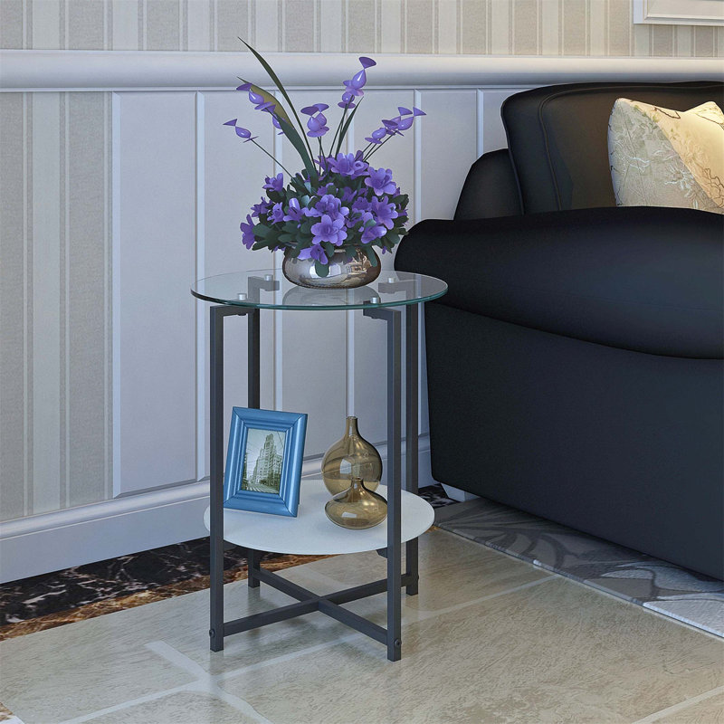 Table de bout Ixchell, Noir/transparent