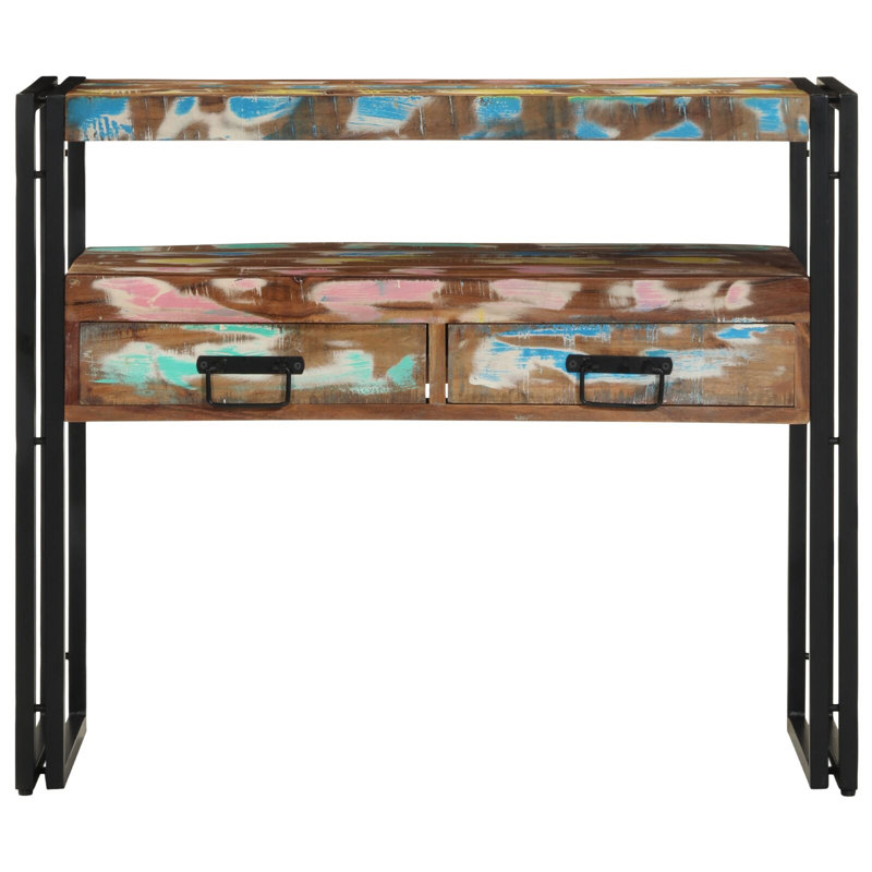 Solid Reclaimed Wood 90 X 33 X 75 Cm Side Table