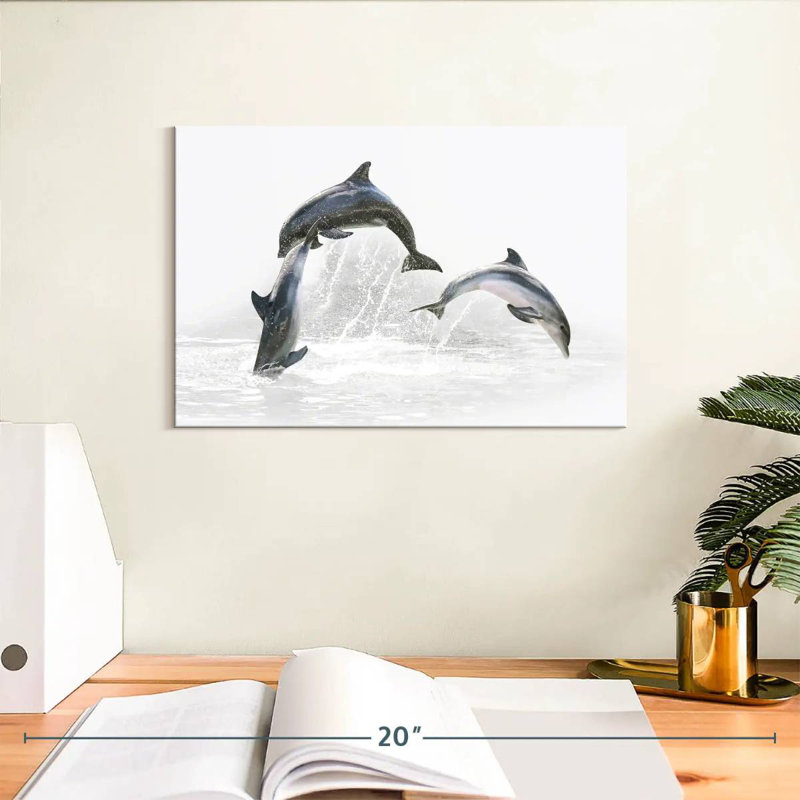 Three Dolphins, 8" H x 12" W