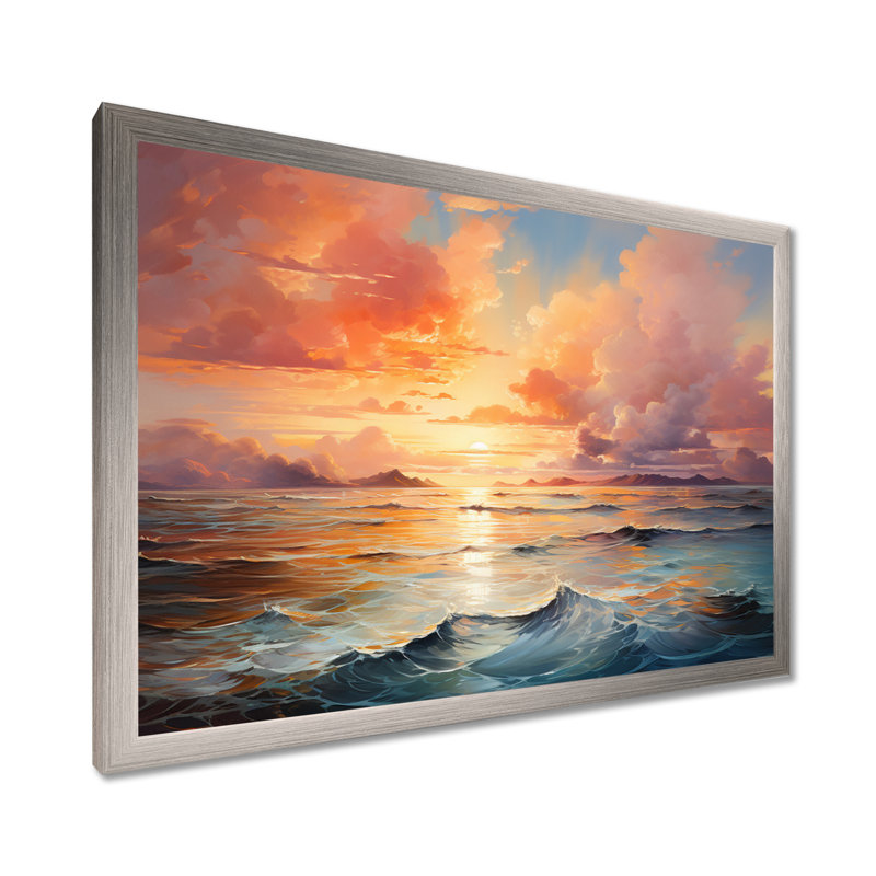 «Clouds Ethereal Horizon», art sur toile, H 24 po x l 32 po x P 1 po, Cadre simple argenté